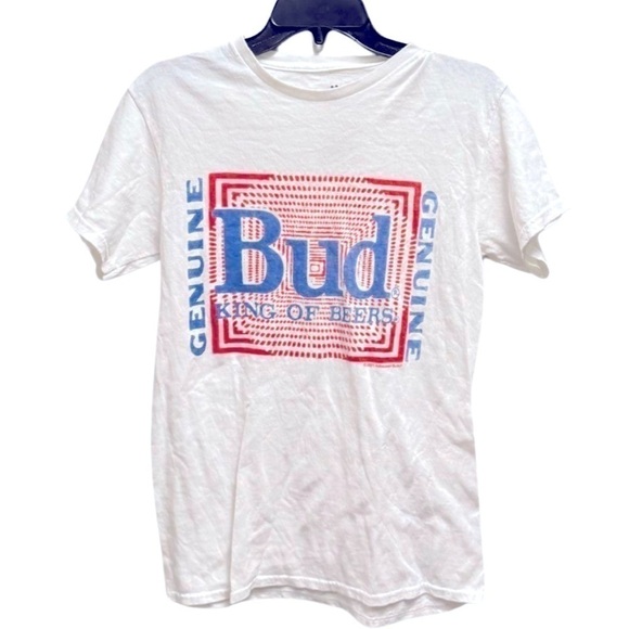 Junk Food Men's Budweiser Men Crew Neck Short Sleeve Printed T-Shirt, Psyche New - Picture 2 of 15